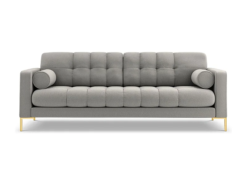 Cosmopolitan Design - Canapé "Bali" 4 places en tissu structurel gris clair - 217x92x75cm