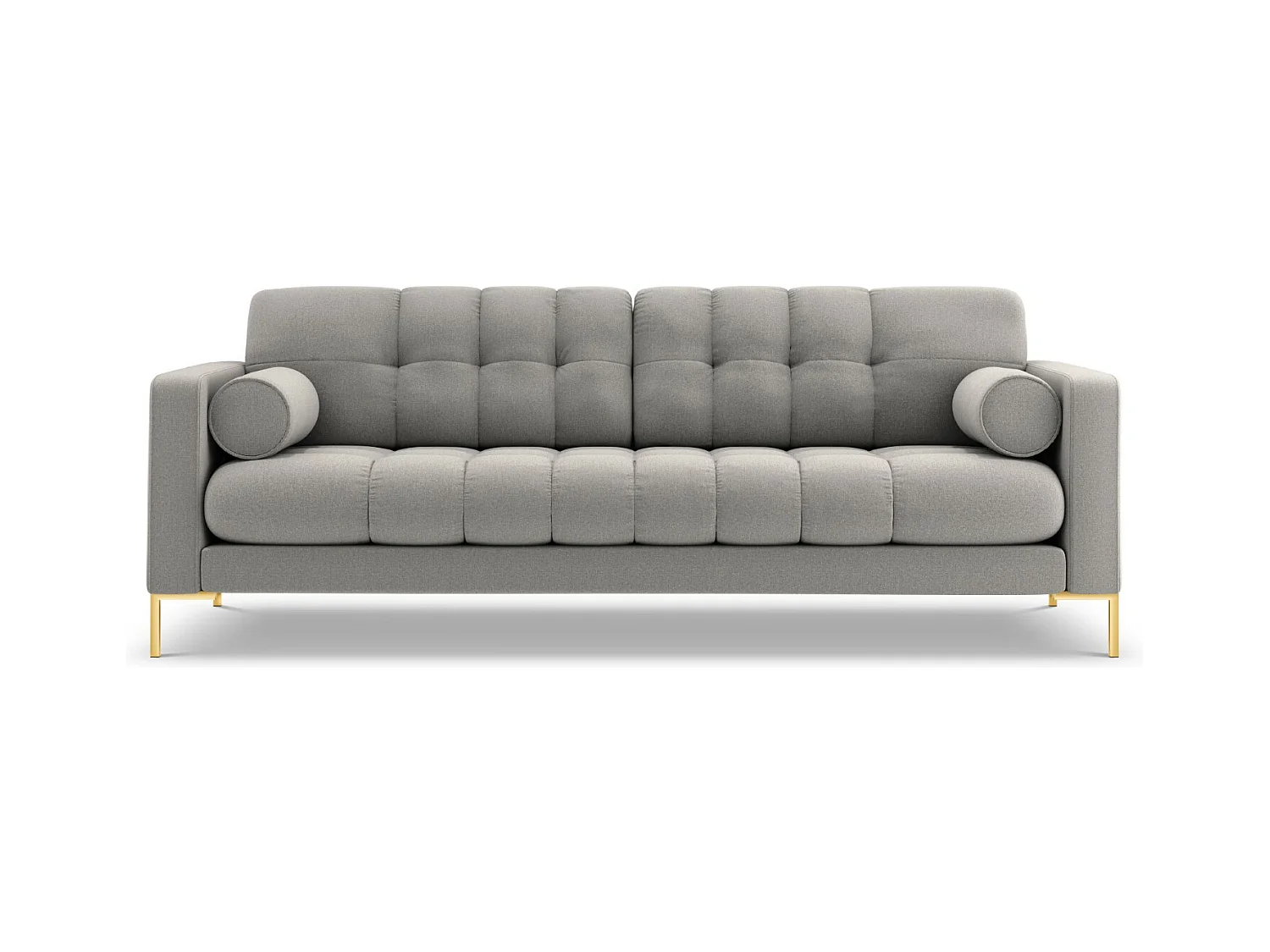Cosmopolitan Design - Canapé "Bali" 4 places en tissu structurel gris clair - 217x92x75cm