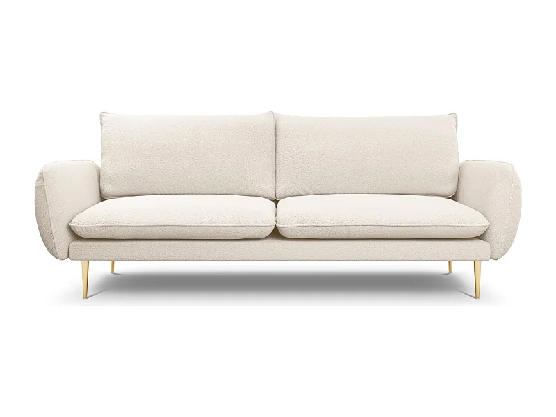 Cosmopolitan Design - Sofá "Vienna" 4 plazas de tejido bouclé beige - 230x92x95cm