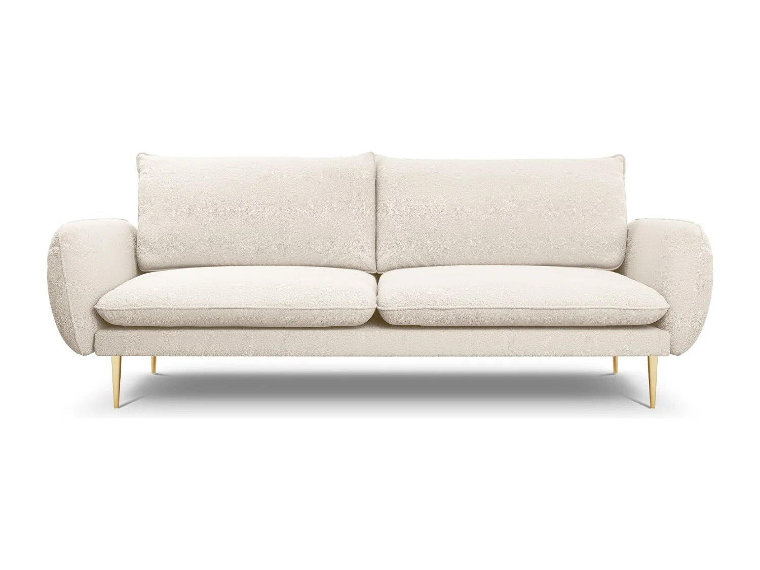 Cosmopolitan Design - Sofá "Vienna" 4 lugares em tecido bouclé bege - 230x92x95cm