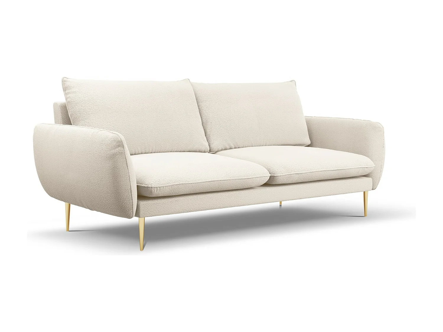 Cosmopolitan Design - Sofá "Vienna" 4 lugares em tecido bouclé bege - 230x92x95cm