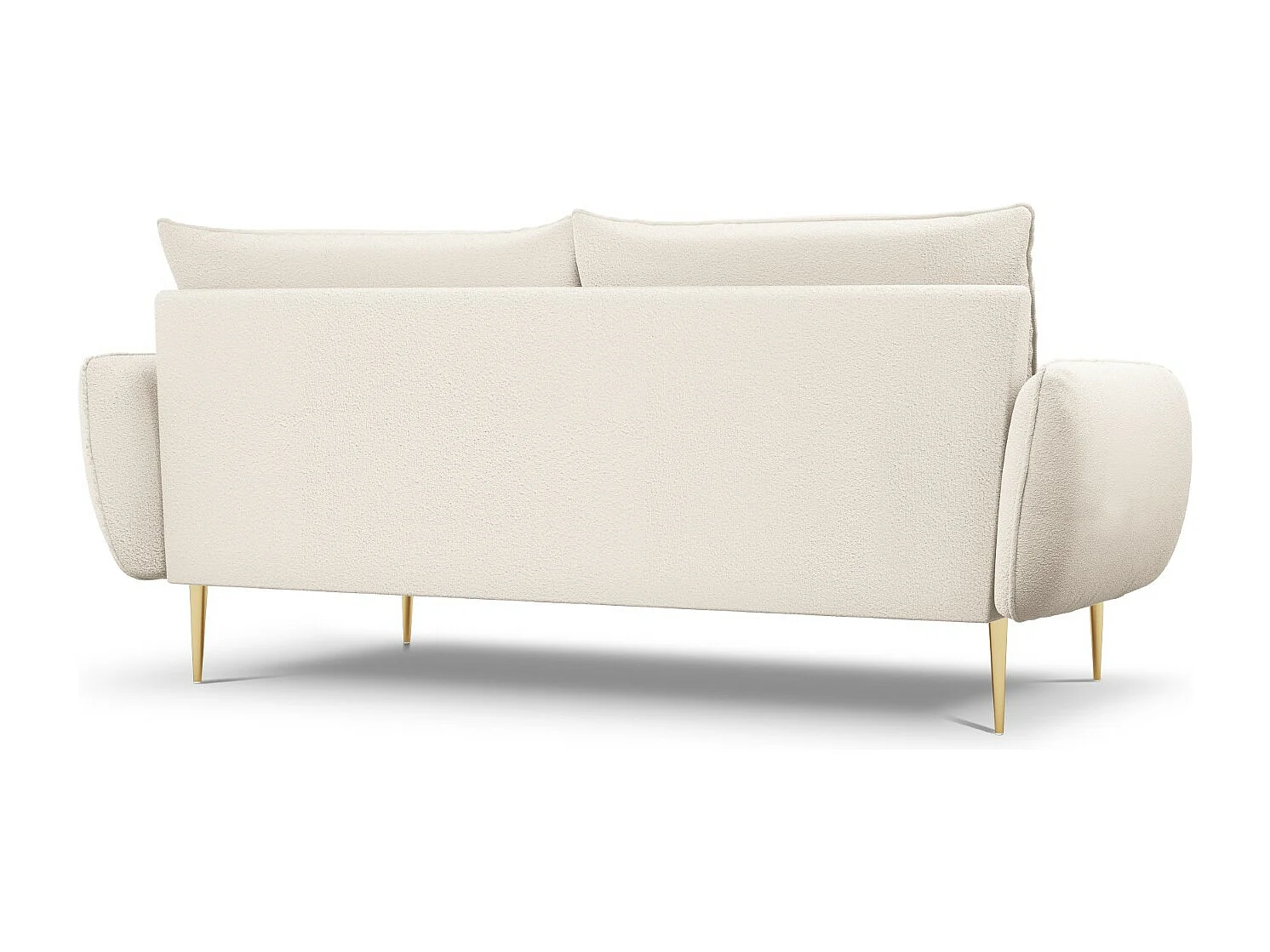 Cosmopolitan Design - Sofá "Vienna" 4 lugares em tecido bouclé bege - 230x92x95cm