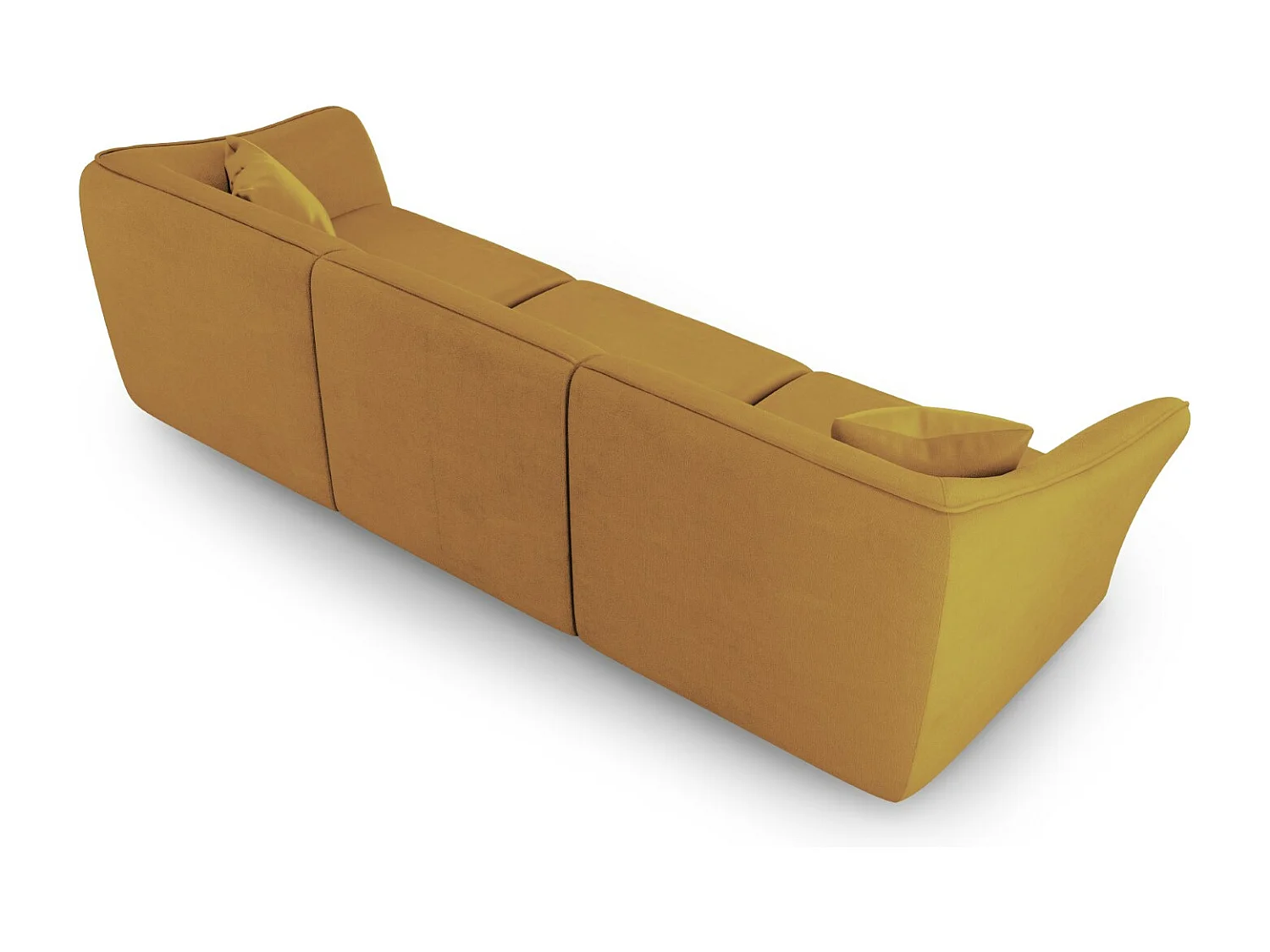 Cosmopolitan Design - Modulaire bank "Tokyo" 5 zitplaatsen, Boucle, Mosterd - 292x102x79cm