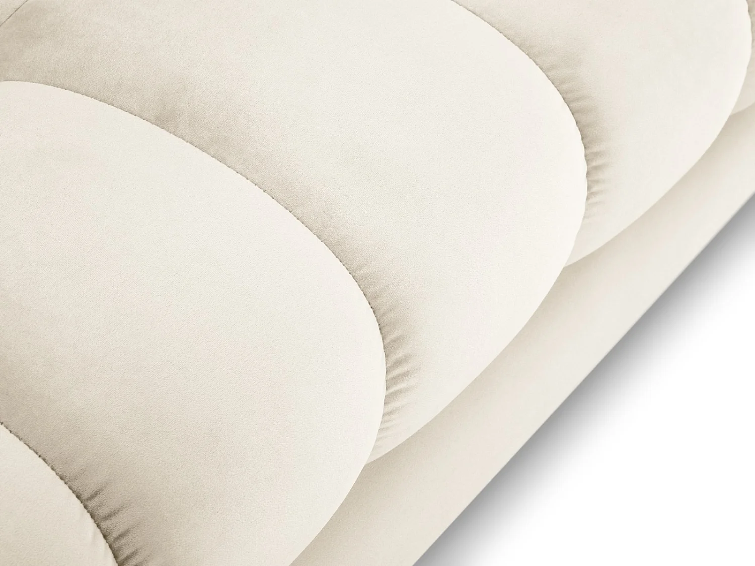 Cosmopolitan Design - Linker hoekbank "Bali" 5 zitplaatsen, Flueel, Lichtbeige - 293x185x75cm