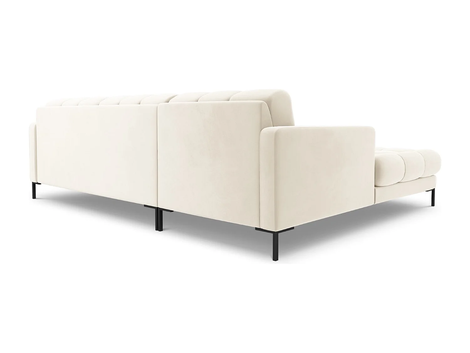 Cosmopolitan Design - Sofá de canto esquerdo "Bali" 5 lugares em veludo bege claro - 293x185x75cm