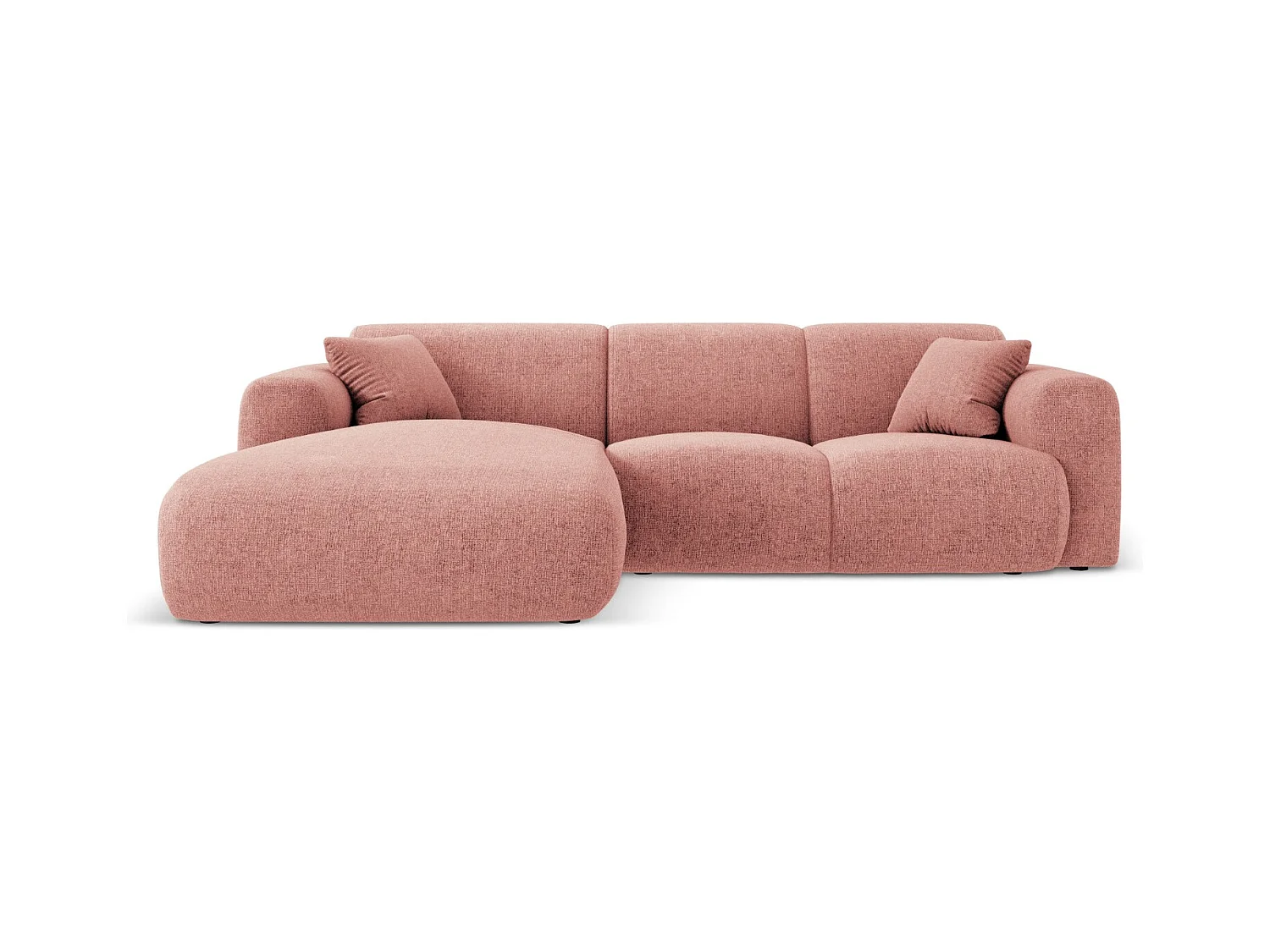 Cosmopolitan Design - Linker hoekbank "Nolio" 4 zitplaatsen, Chenille, Roze - 260x170x72cm