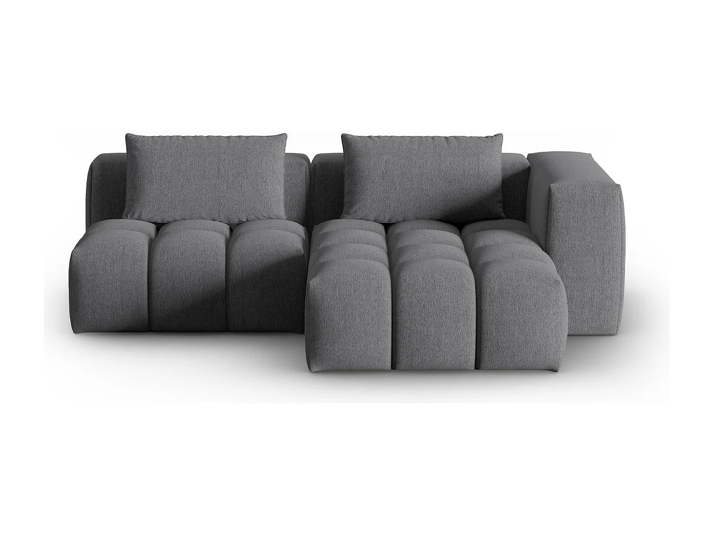 CXL by Christian Lacroix - 3-Sitzer modulares Ecksofa rechts "Lorella" Sitzer aus strukturiertem Stoff grau - 205x145x70cm