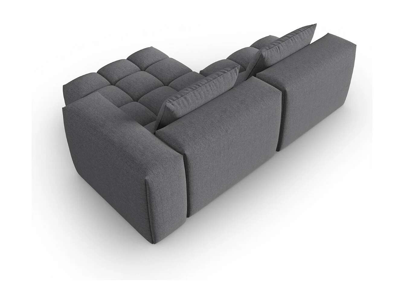 CXL by Christian Lacroix - 3-Sitzer modulares Ecksofa rechts "Lorella" Sitzer aus strukturiertem Stoff grau - 205x145x70cm