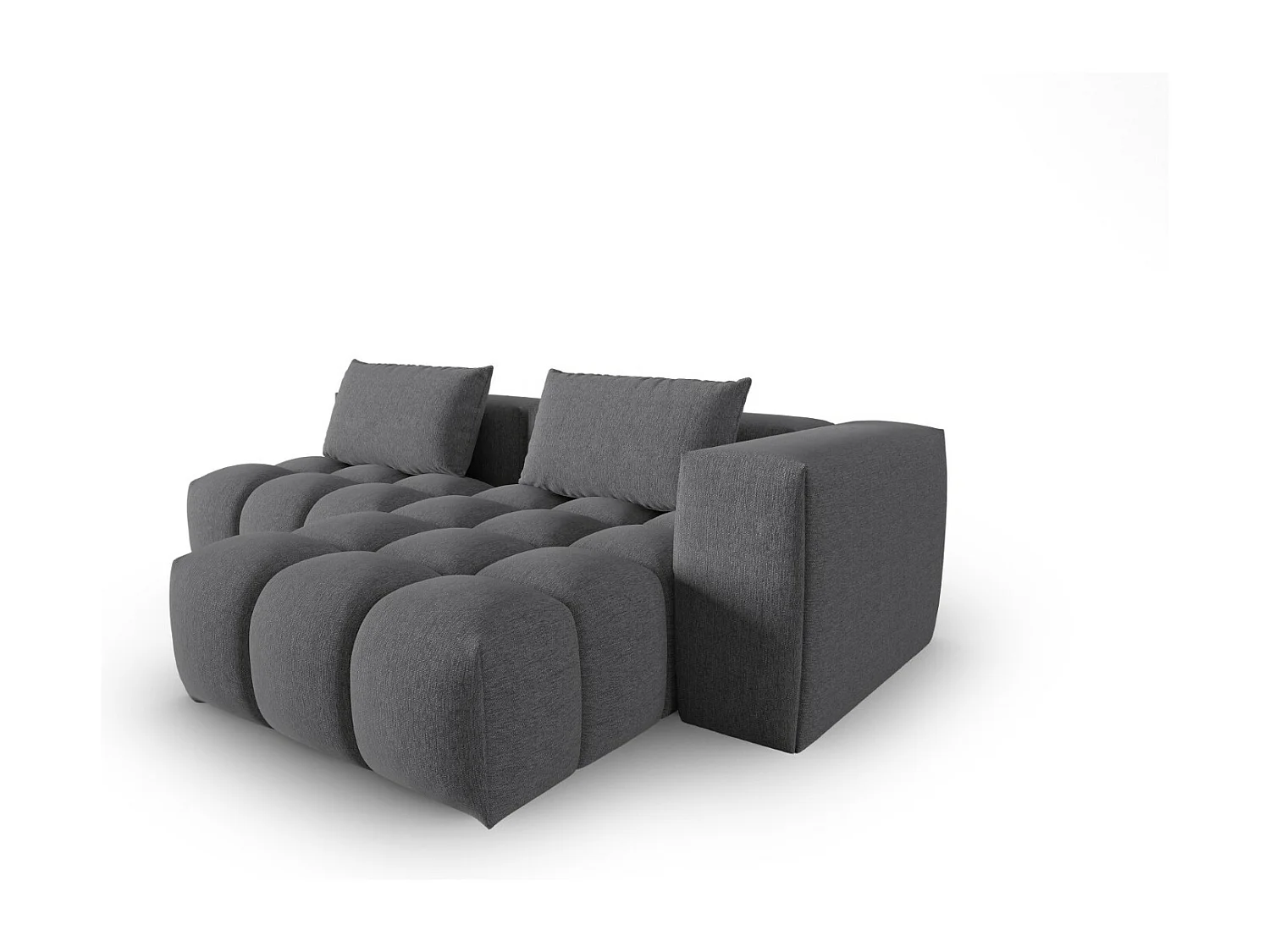 CXL by Christian Lacroix - Sofá modular de canto direito "Lorella" 3 lugares em tecido estrutural cinza - 205x145x70cm