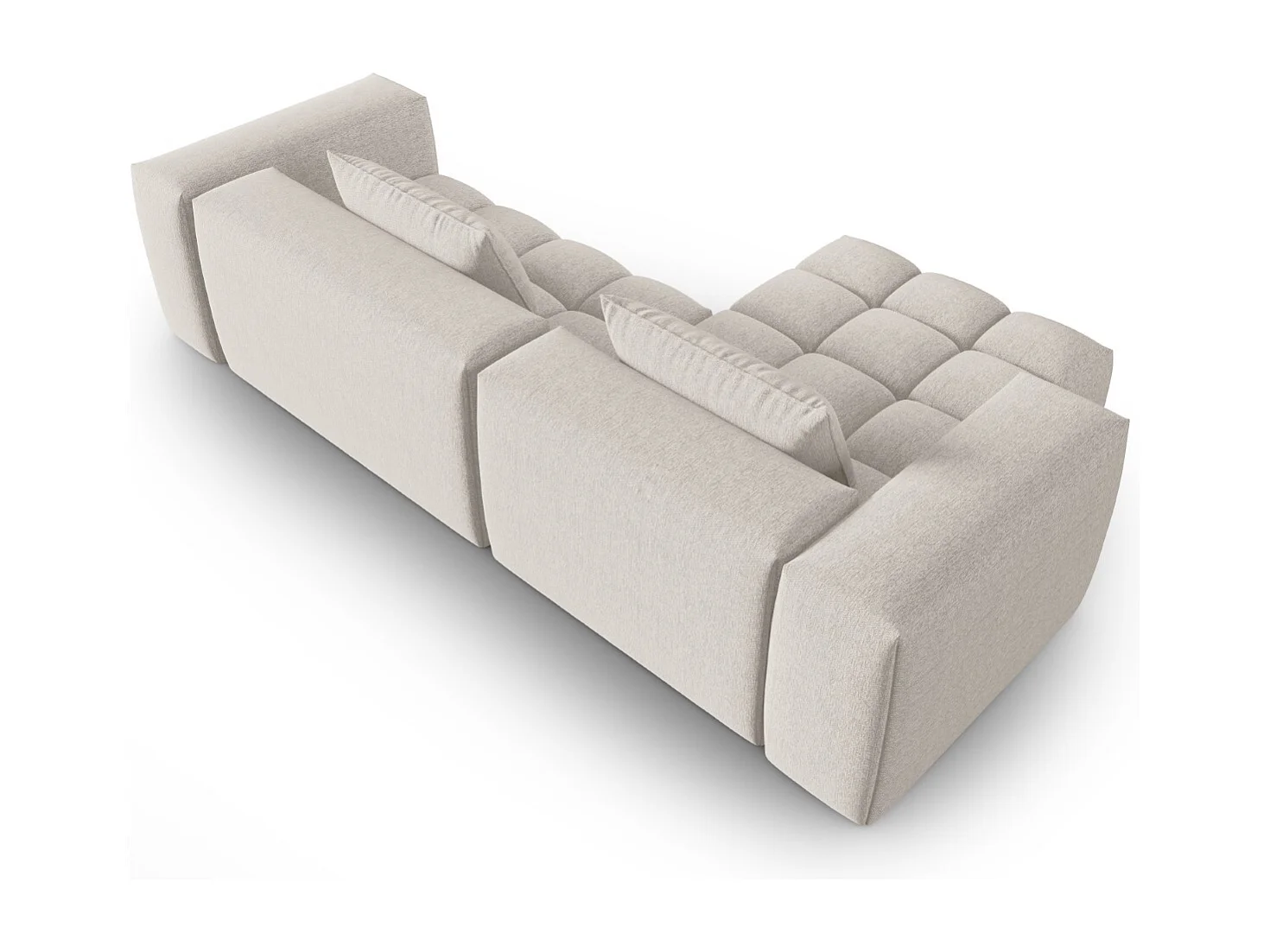 CXL by Christian Lacroix - Sofá esquinero modular izquierdo "Lorella" 3 plazas de tejido estructural beige - 260x145x70cm