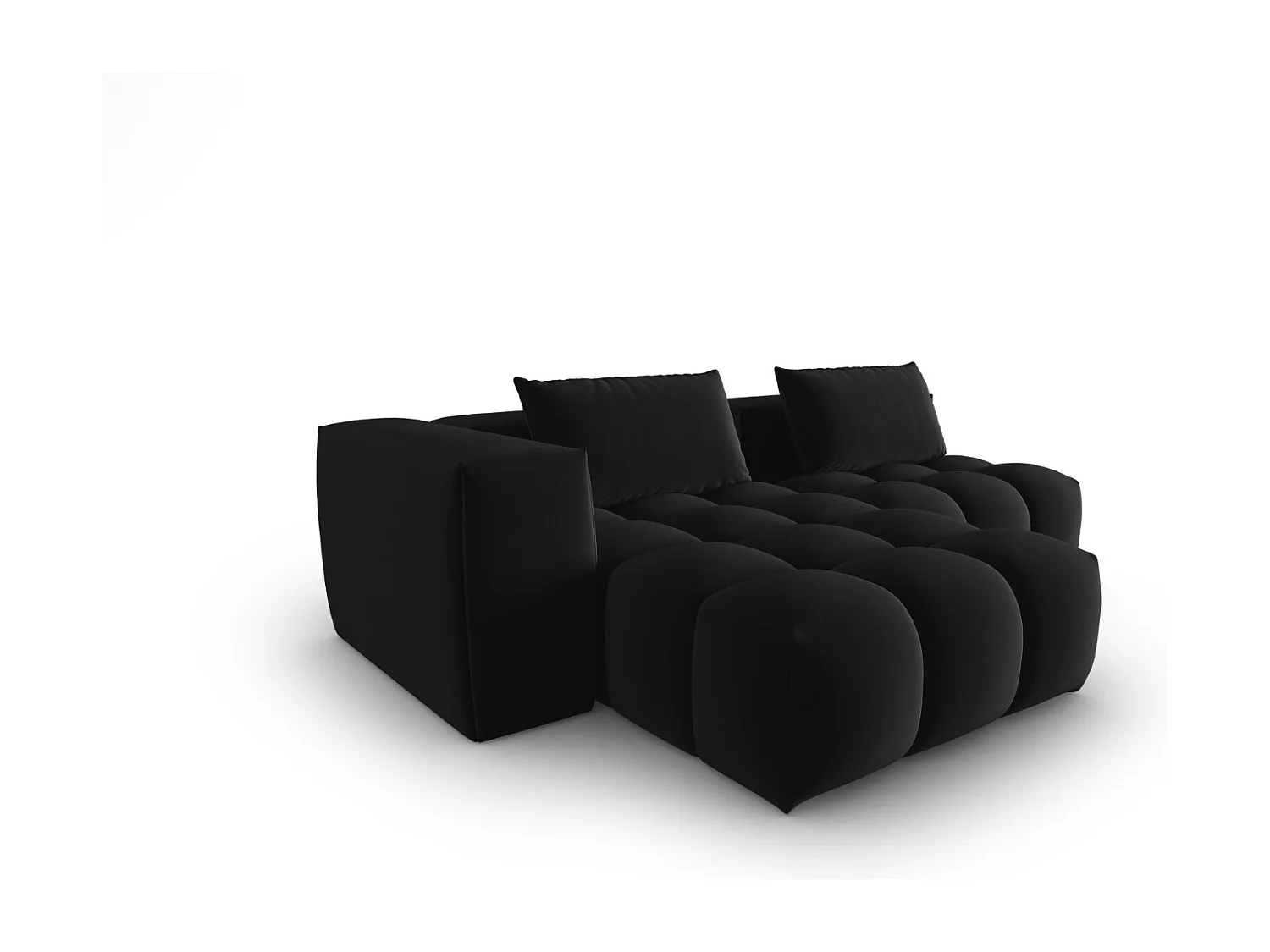 CXL by Christian Lacroix - Sofá modular de canto esquerdo "Lorella" 3 lugares em veludo preto - 205x145x70cm