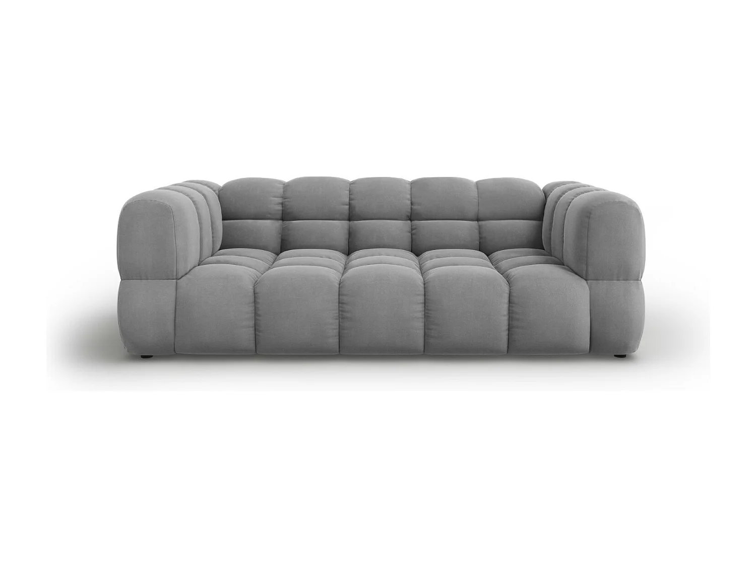 Cosmopolitan Design - Sofá "Sky" 3 plazas de terciopelo gris claro - 214x102x75cm