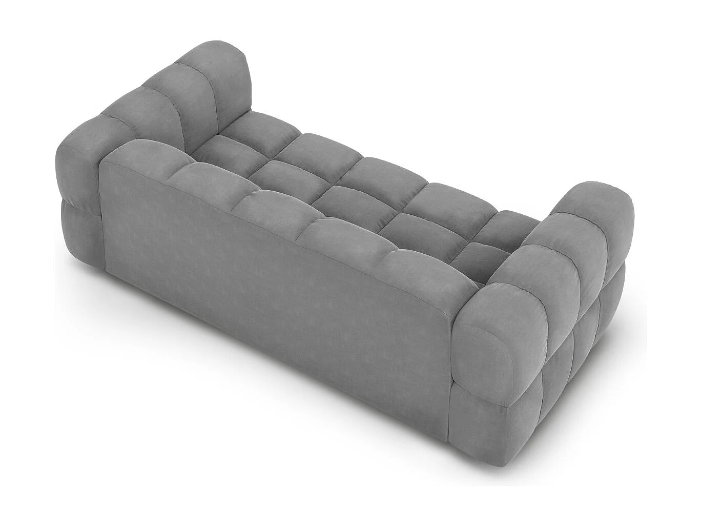 Cosmopolitan Design - Sofá "Sky" 3 plazas de terciopelo gris claro - 214x102x75cm