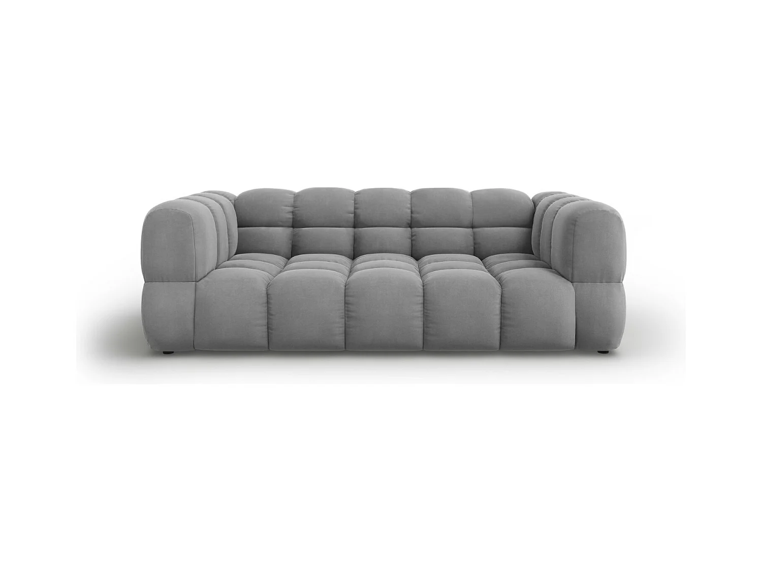 Cosmopolitan Design - Bank "Sky" 3 zitplaatsen, Flueel, Lichtgrijs - 214x102x75cm