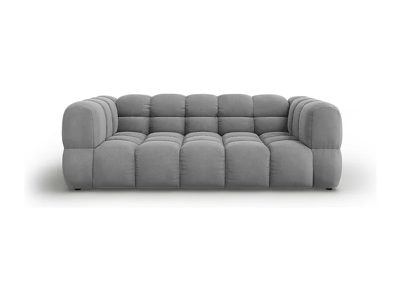 Cosmopolitan Design - Sofá "Sky" 3 plazas de terciopelo gris claro - 214x102x75cm