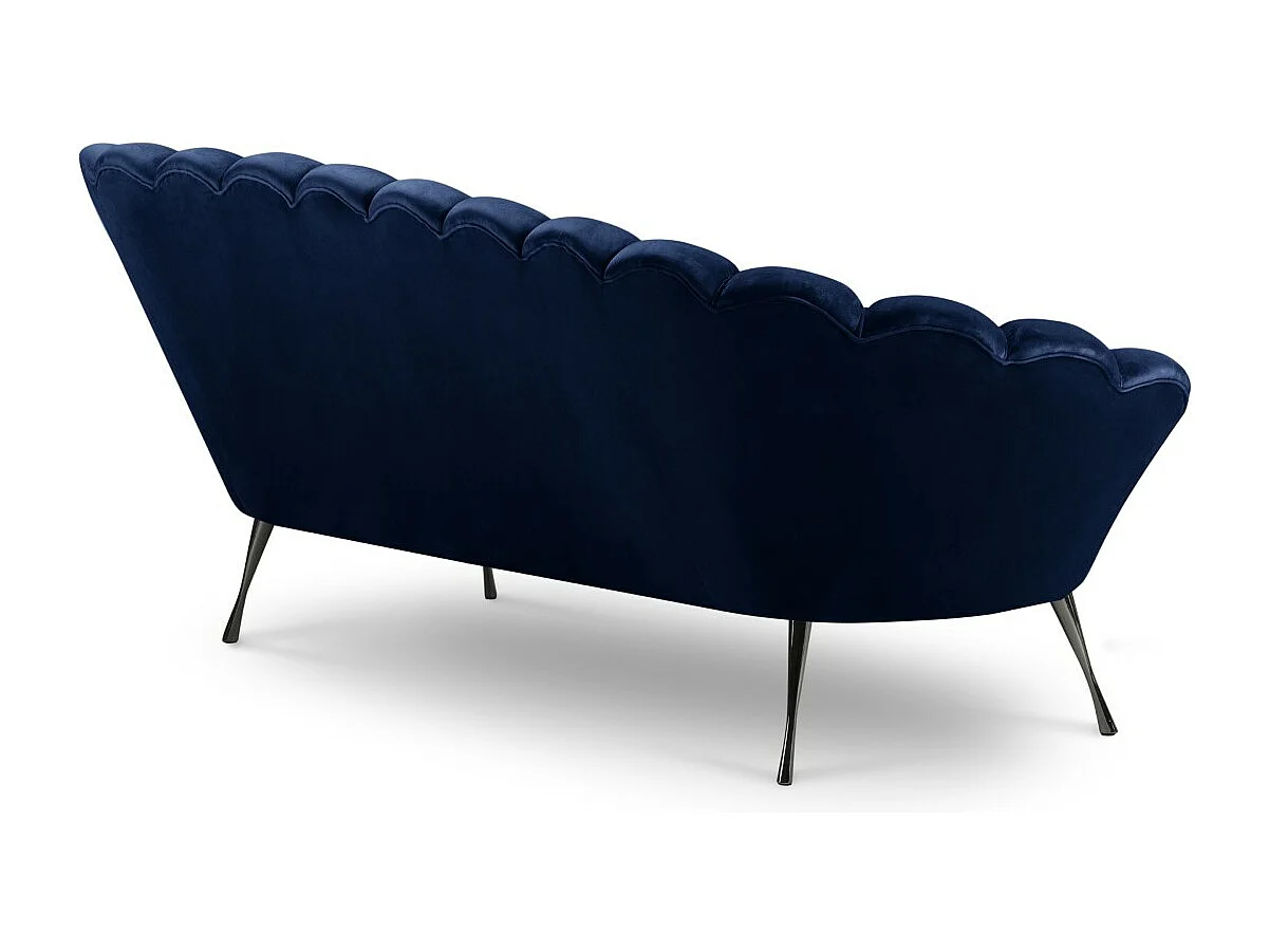 Cosmopolitan Design - 3-Sitzer Sofa "Kingston" aus Samt königsblau - 224x95x85cm