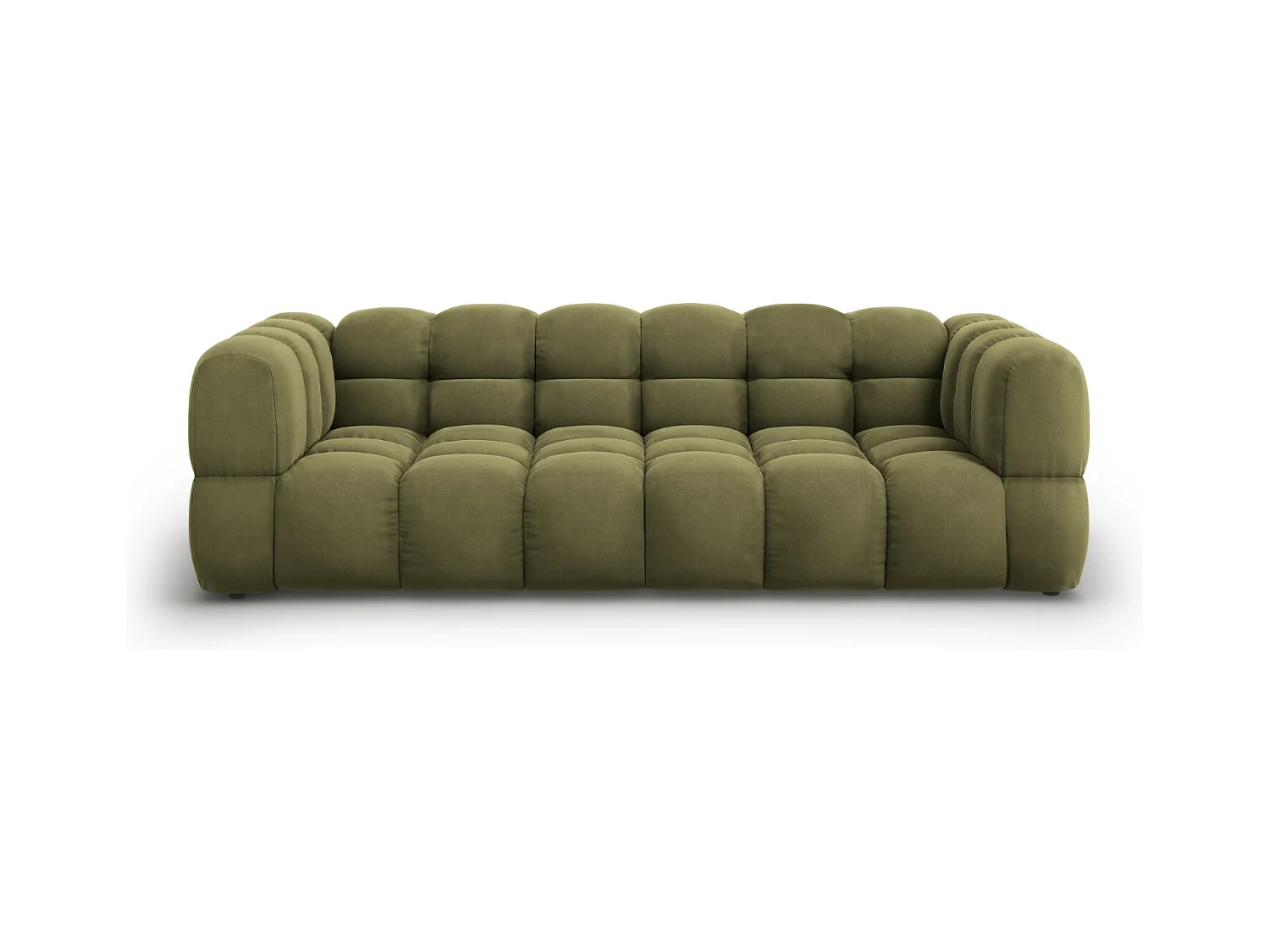 Cosmopolitan Design - Canapé modulable "Sky" 4 places en velours vert clair - 244x102x75cm