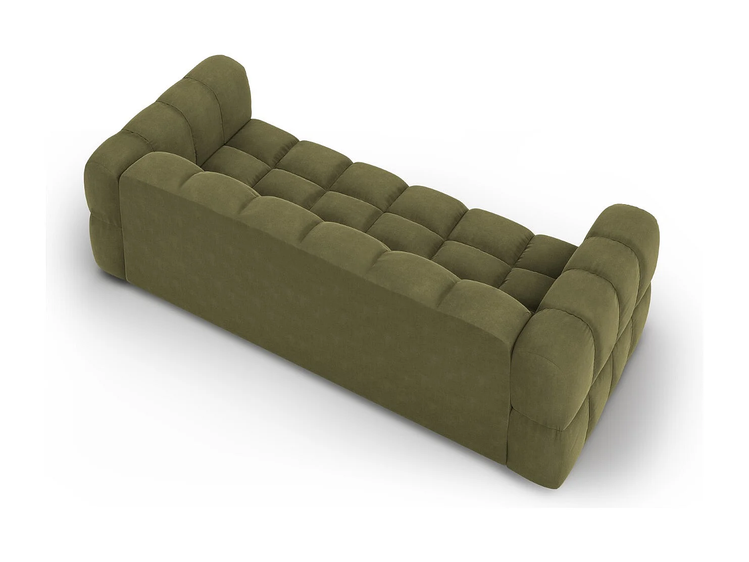 Cosmopolitan Design - Canapé modulable "Sky" 4 places en velours vert clair - 244x102x75cm