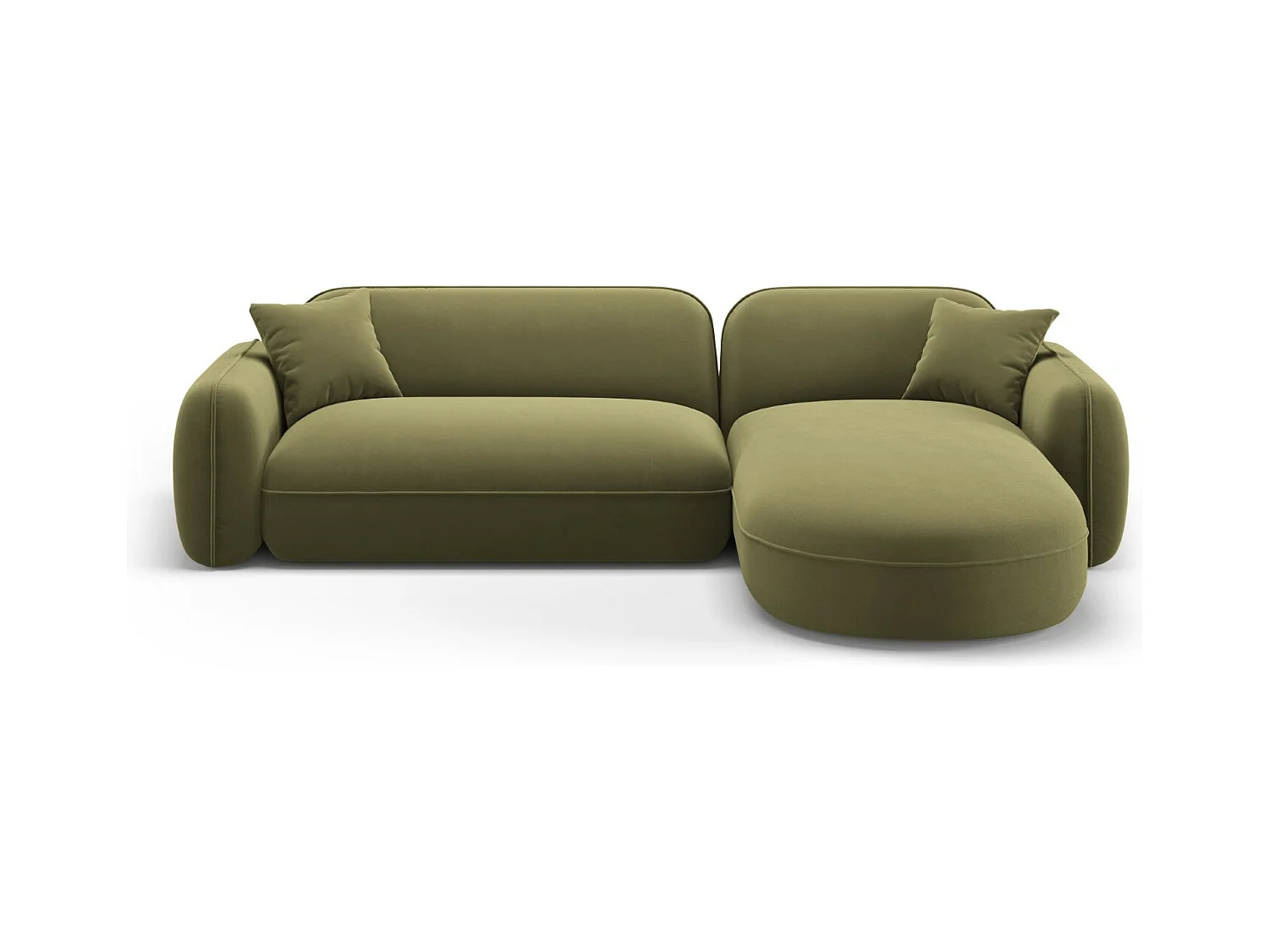 CXL by Christian Lacroix - Modulaire hoekbank rechts "Lucien" 4 zitplaatsen, Flueel, Lichtgroen - 275x165x70cm