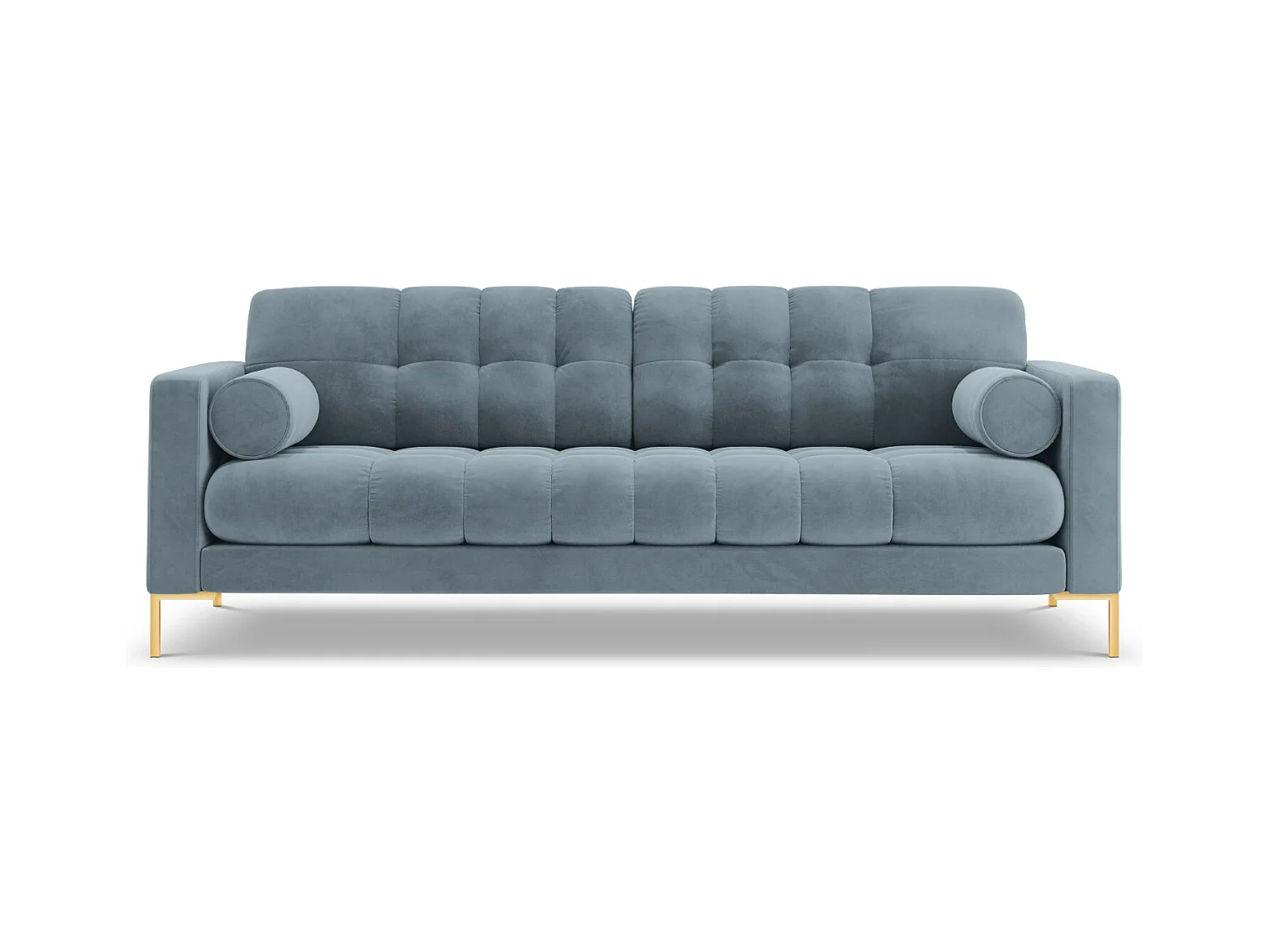 Cosmopolitan Design - Canapé "Bali" 4 places en velours bleu clair - 217x92x75cm