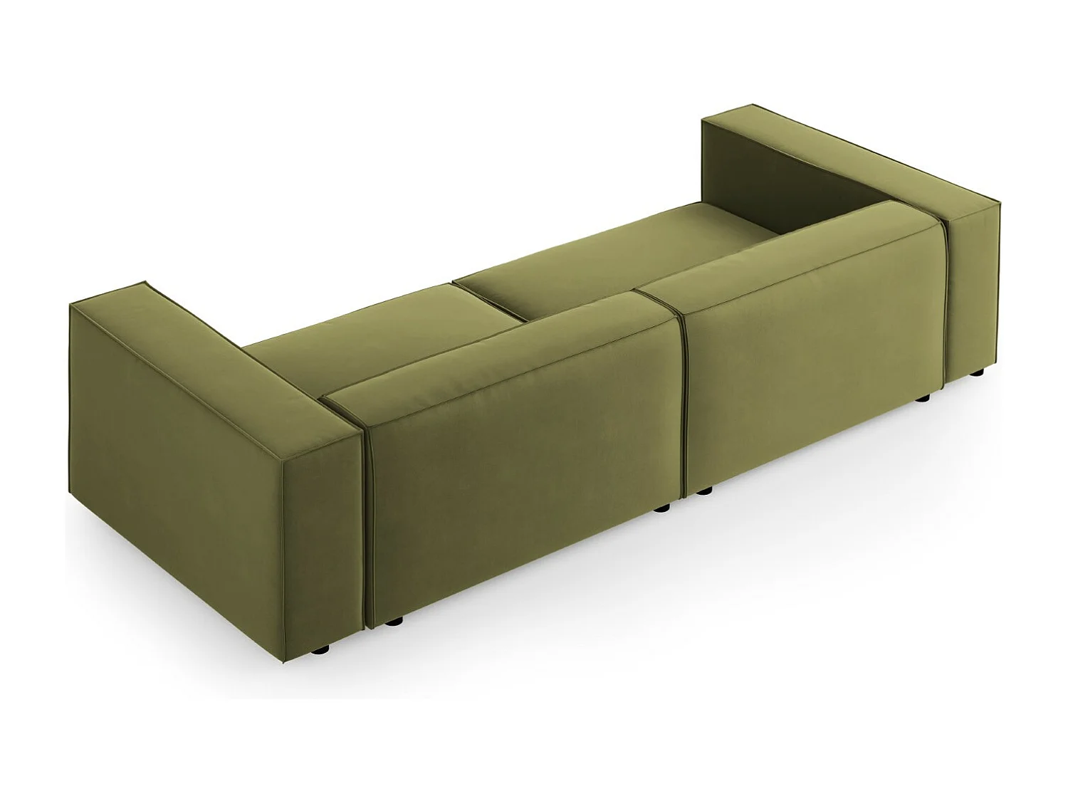 Cosmopolitan Design - Sofá "Arendal" 4 lugares em veludo verde claro - 244x102x70cm