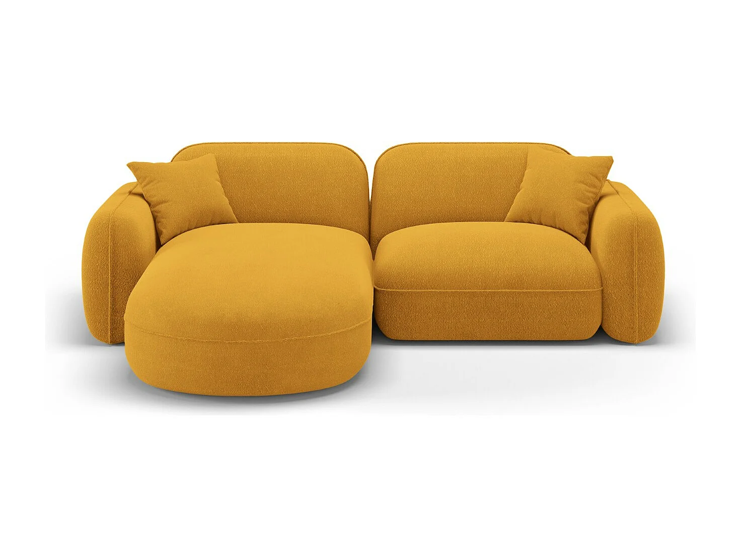 CXL by Christian Lacroix - Sofá esquinero modular izquierdo "Lucien" 3 plazas de terciopelo mostaza - 230x165x70cm