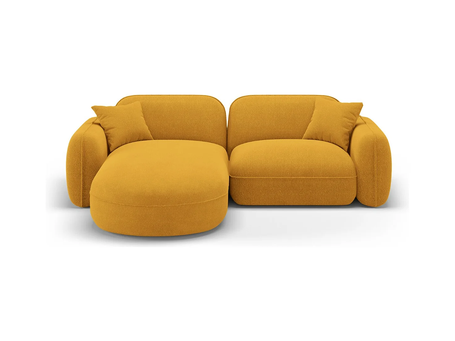 CXL by Christian Lacroix - Modulaire hoekbank links "Lucien" 3 zitplaatsen, Flueel, Mosterd - 230x165x70cm