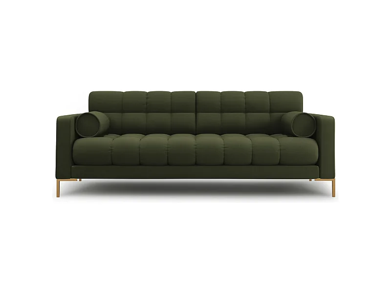 Cosmopolitan Design - 3-Sitzer Sofa "Bali" aus strukturiertem Stoff grün - 177x92x75cm