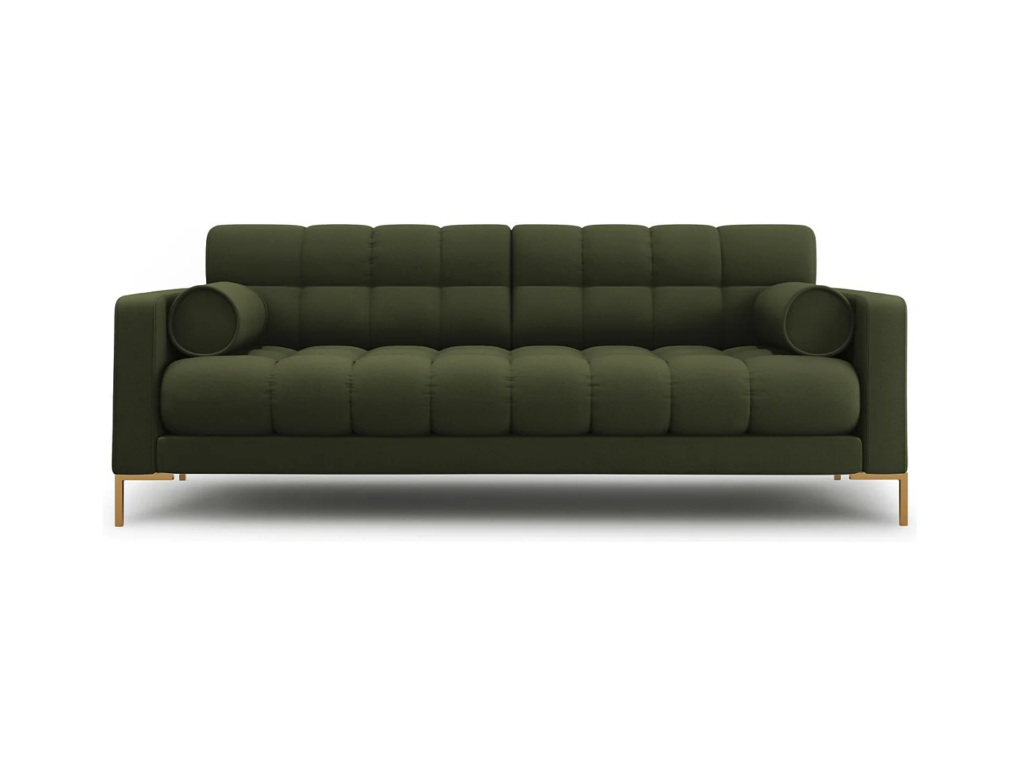 Cosmopolitan Design - Canapé "Bali" 3 places en tissu structurel vert - 177x92x75cm