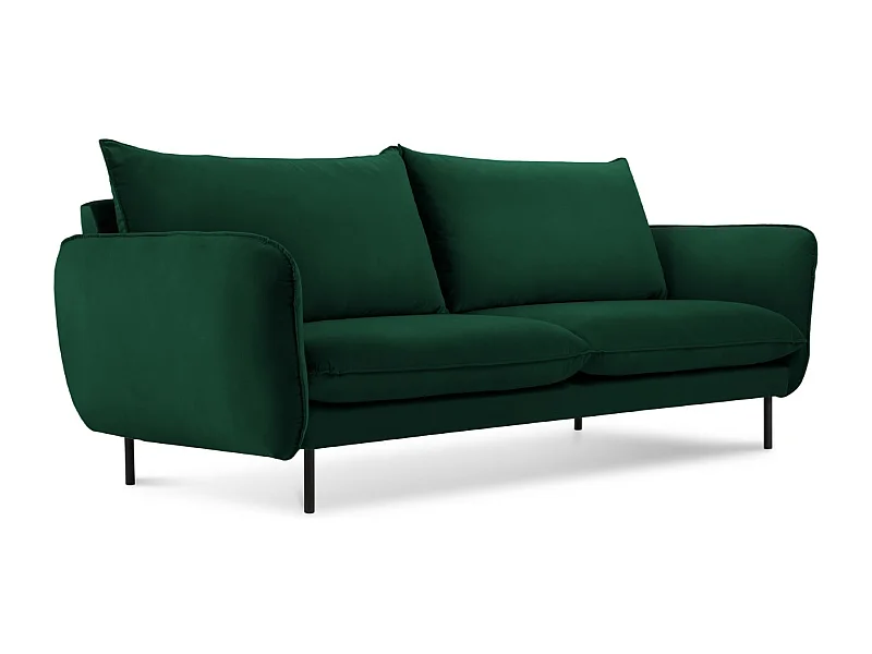 Cosmopolitan Design - Bank "Vienna" 2 zitplaatsen, Flueel, Flessengroen - 160x92x95cm
