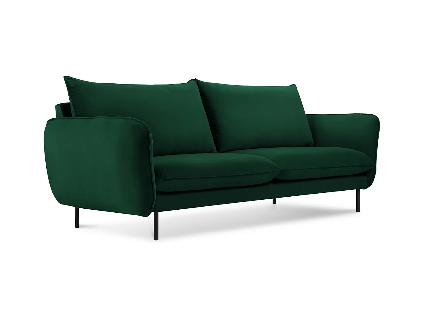 Cosmopolitan Design - Canapé "Vienna" 2 places en velours vert bouteille - 160x92x95cm
