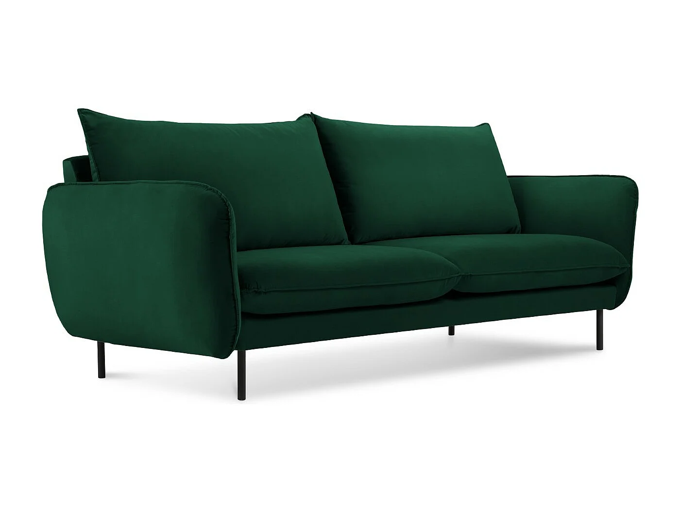 Cosmopolitan Design - Sofá "Vienna" 2 lugares em veludo verde garrafa - 160x92x95cm