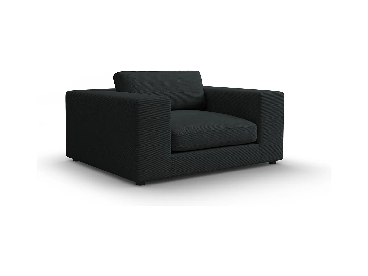 CXL by Christian Lacroix - Canapé "Tendance" 1,5 place en velours côtelé noir - 156x122x72cm