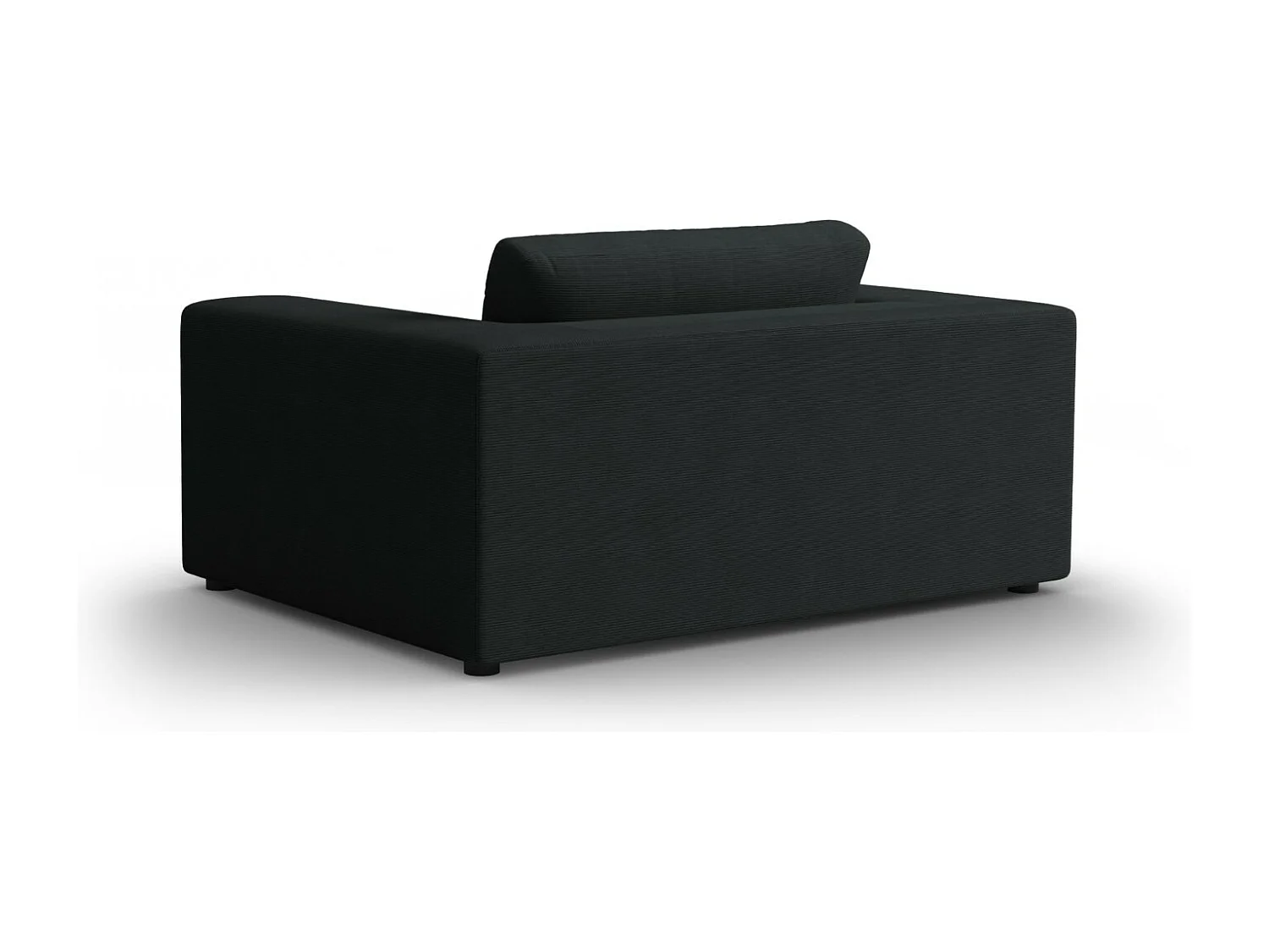 CXL by Christian Lacroix - Sofá "Tendance" 1,5 lugares em veludo cotelê preto - 156x122x72cm