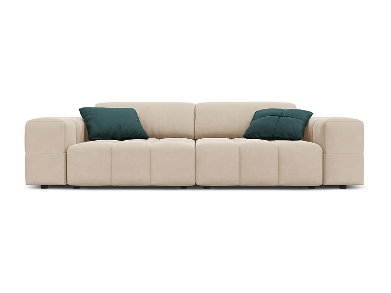 CXL by Christian Lacroix - Bank "Luc" 3 zitplaatsen, Flueel, Lichtbeige - 204x102x70cm