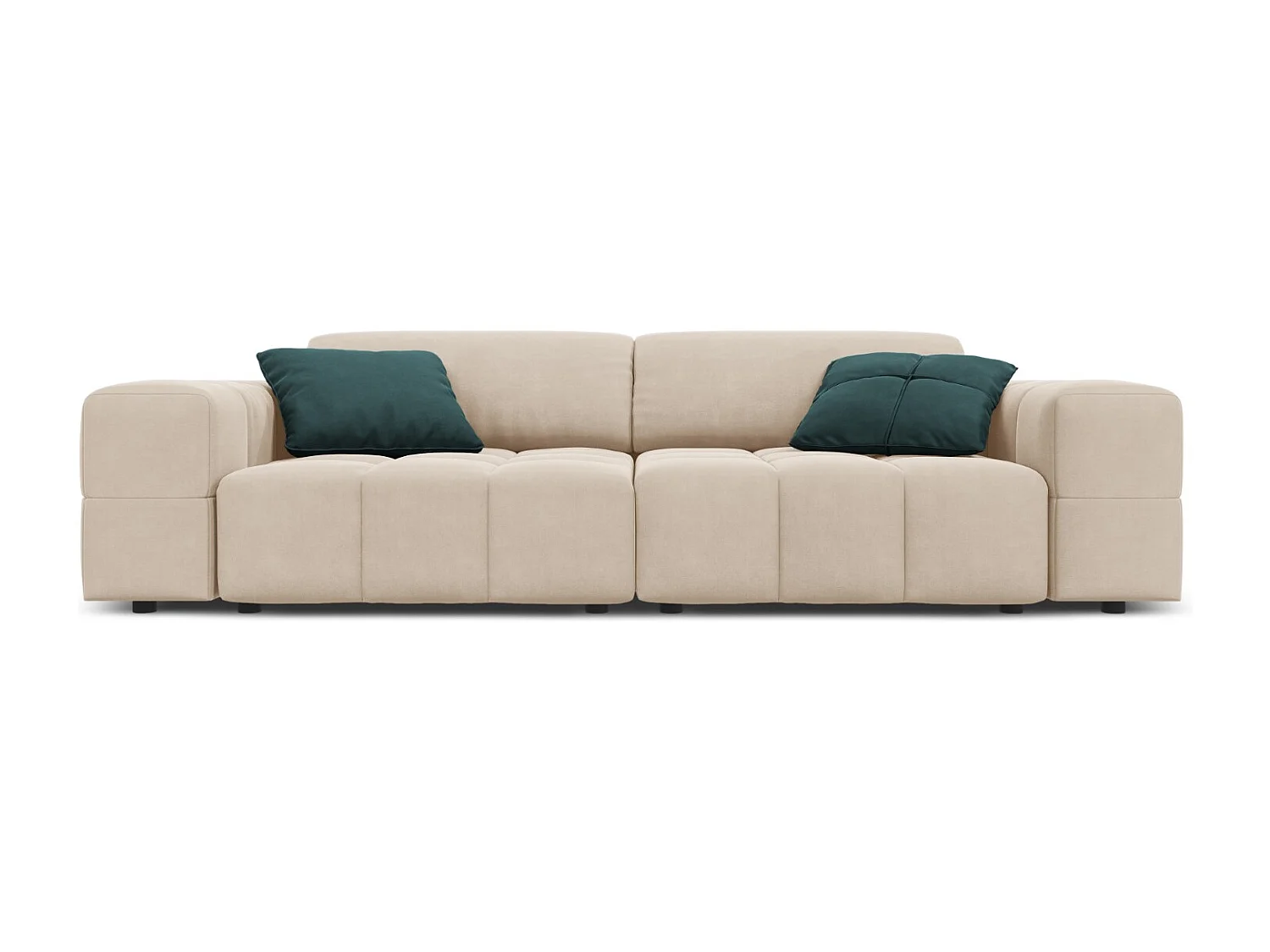 CXL by Christian Lacroix - Bank "Luc" 3 zitplaatsen, Flueel, Lichtbeige - 204x102x70cm