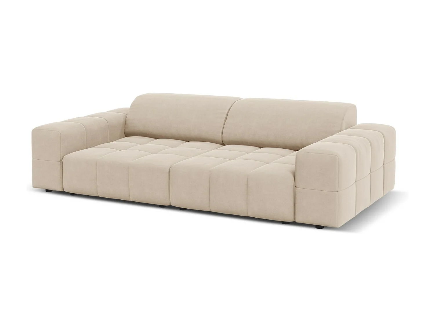 CXL by Christian Lacroix - Bank "Luc" 3 zitplaatsen, Flueel, Lichtbeige - 204x102x70cm