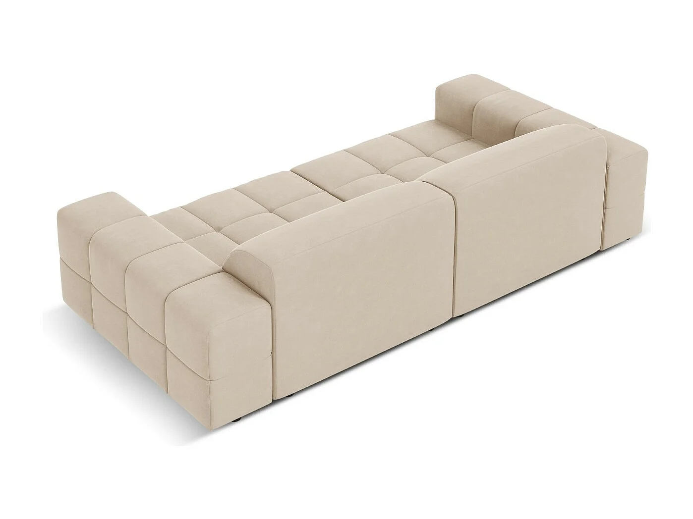 CXL by Christian Lacroix - Sofá "Luc" 3 lugares em veludo bege claro - 204x102x70cm