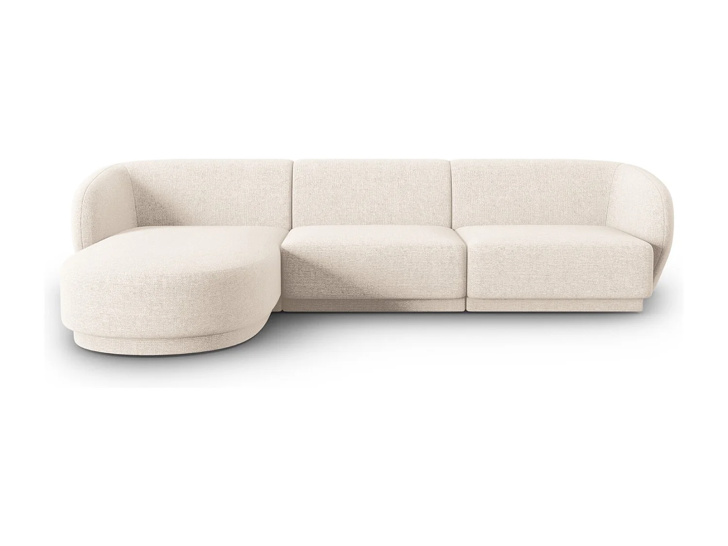 CXL by Christian Lacroix - Divano angolare modulare sinistro "Lionel" 4 posti in ciniglia miscela beige chiaro - 266x155x74cm