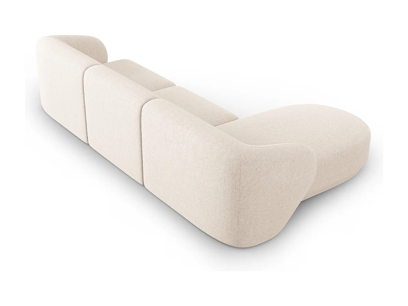 CXL by Christian Lacroix - Divano angolare modulare sinistro "Lionel" 4 posti in ciniglia miscela beige chiaro - 266x155x74cm