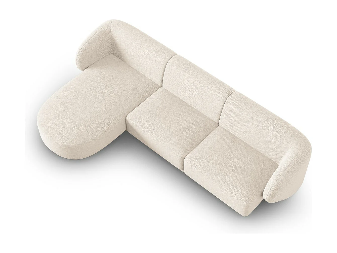 CXL by Christian Lacroix - Divano angolare modulare sinistro "Lionel" 4 posti in ciniglia miscela beige chiaro - 266x155x74cm