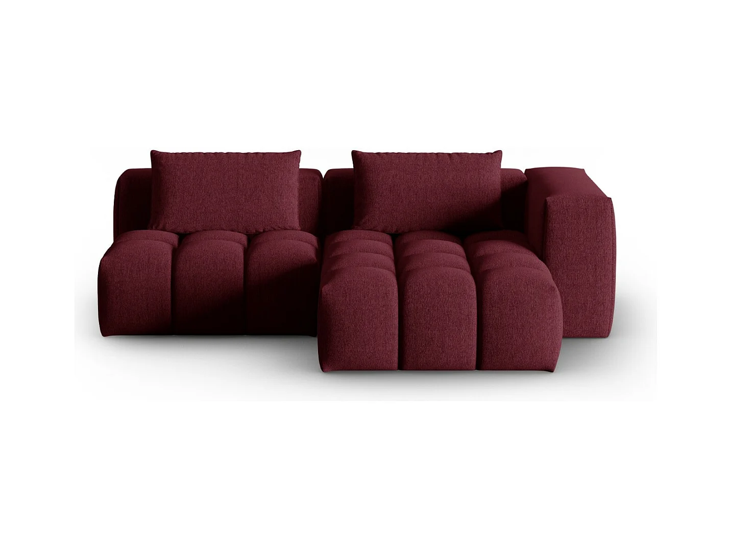 CXL by Christian Lacroix - Modulaire hoekbank rechts "Lorella" 3 zitplaatsen, Structurele stof, Bordeaux - 205x145x70cm