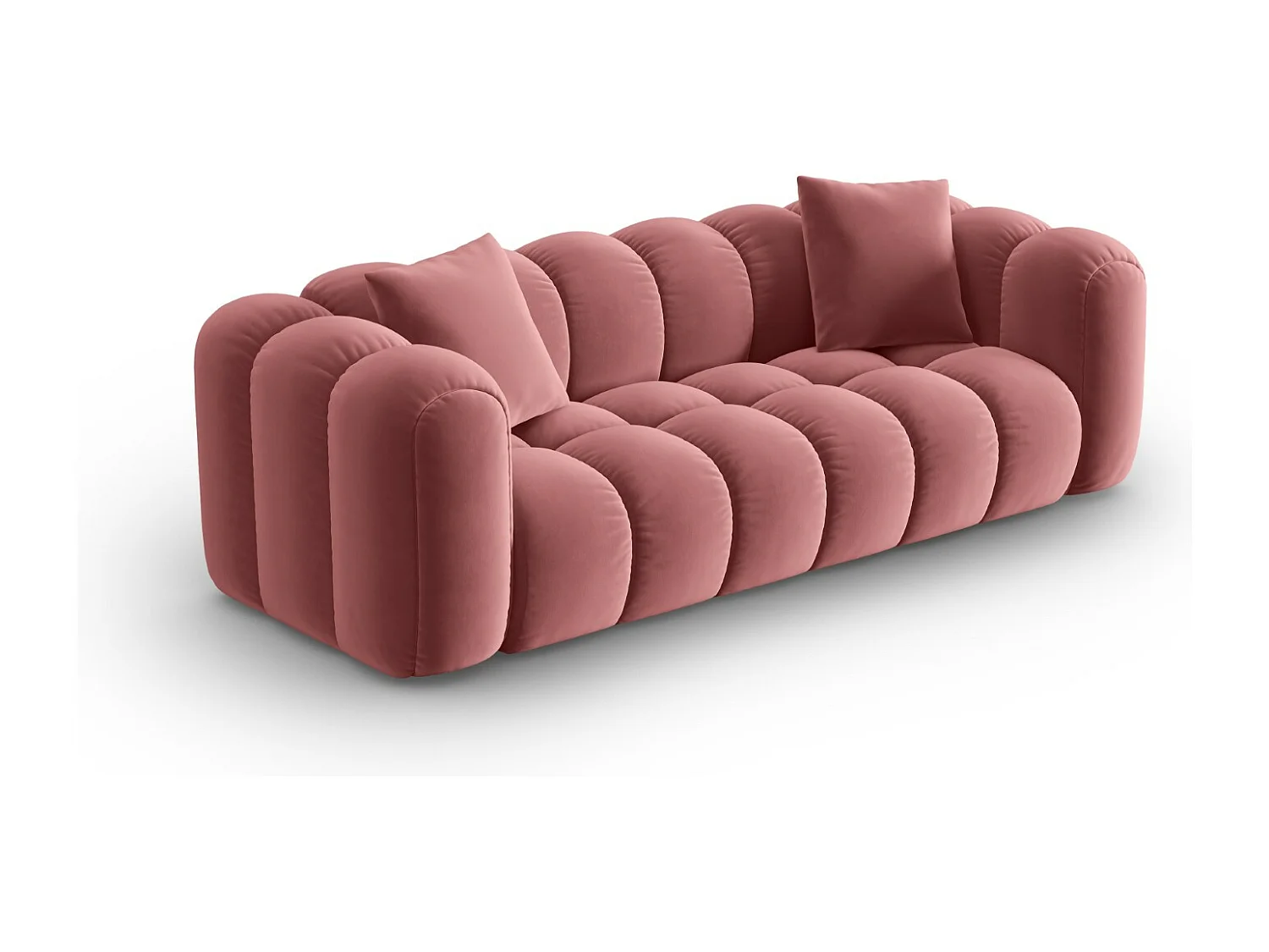 CXL by Christian Lacroix - Sofa, "Clotilde" 3 miejsca welur, łosoś - 242x94x70cm