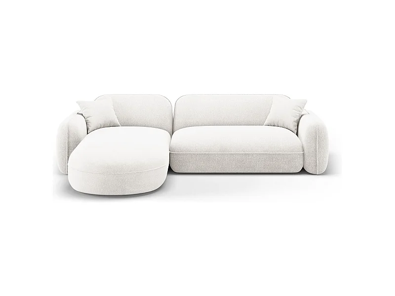 CXL by Christian Lacroix - Narożnik lewy panoramiczny, "Lucien" 4 miejsca welur, kość słoniowa - 275x165x70cm