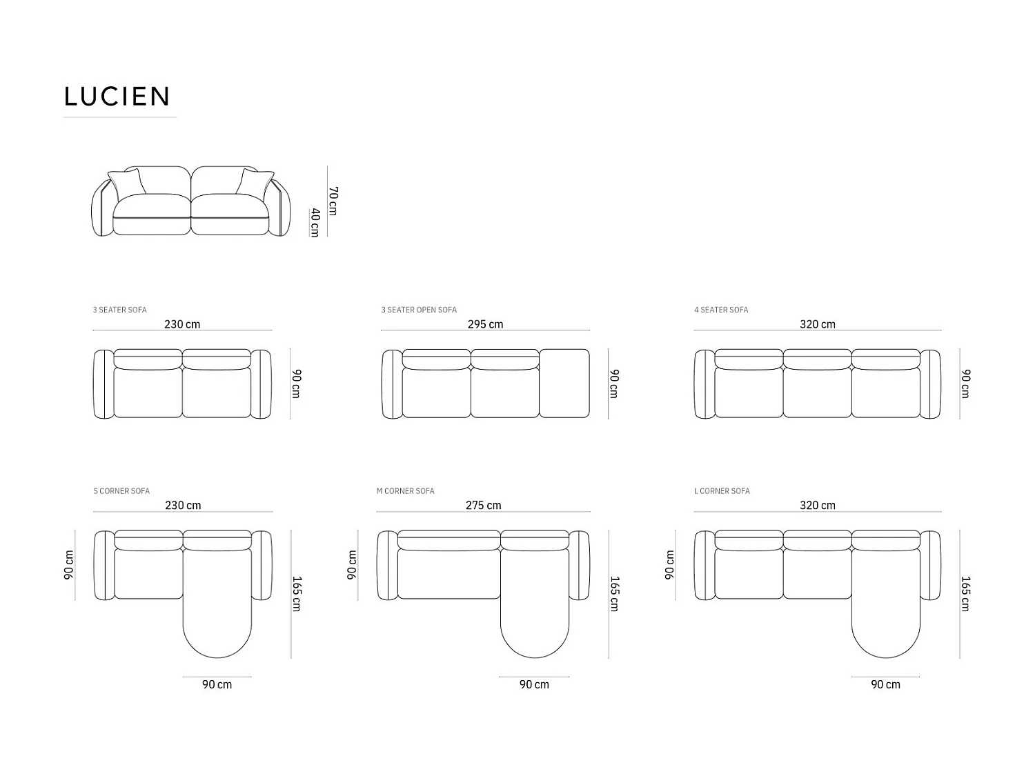 CXL by Christian Lacroix - Modulaire hoekbank links "Lucien" 4 zitplaatsen, Flueel, Ivoor - 275x165x70cm