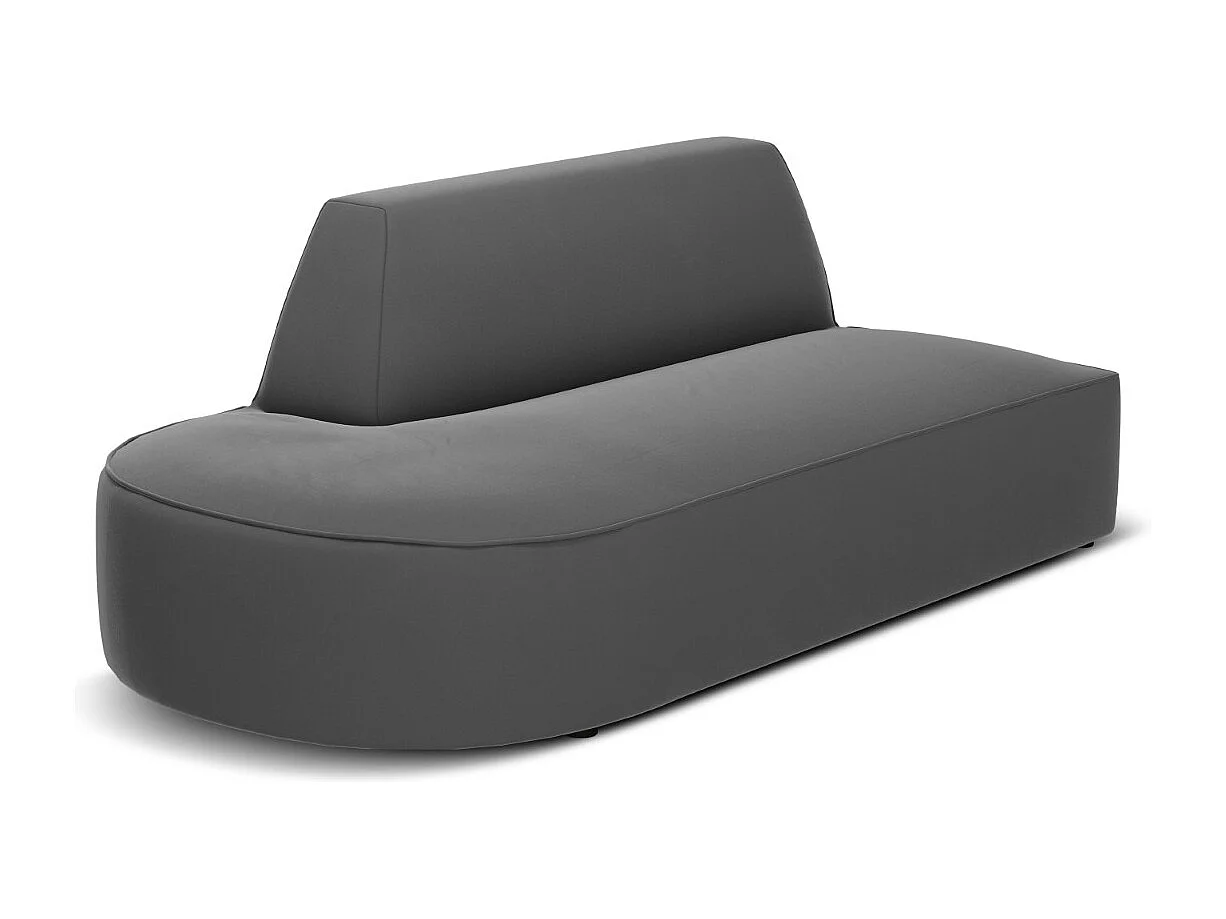 CXL by Christian Lacroix - Sofá modular virado para a esquerda "Charles" 2 lugares em veludo cinza escuro - 181x93x69cm