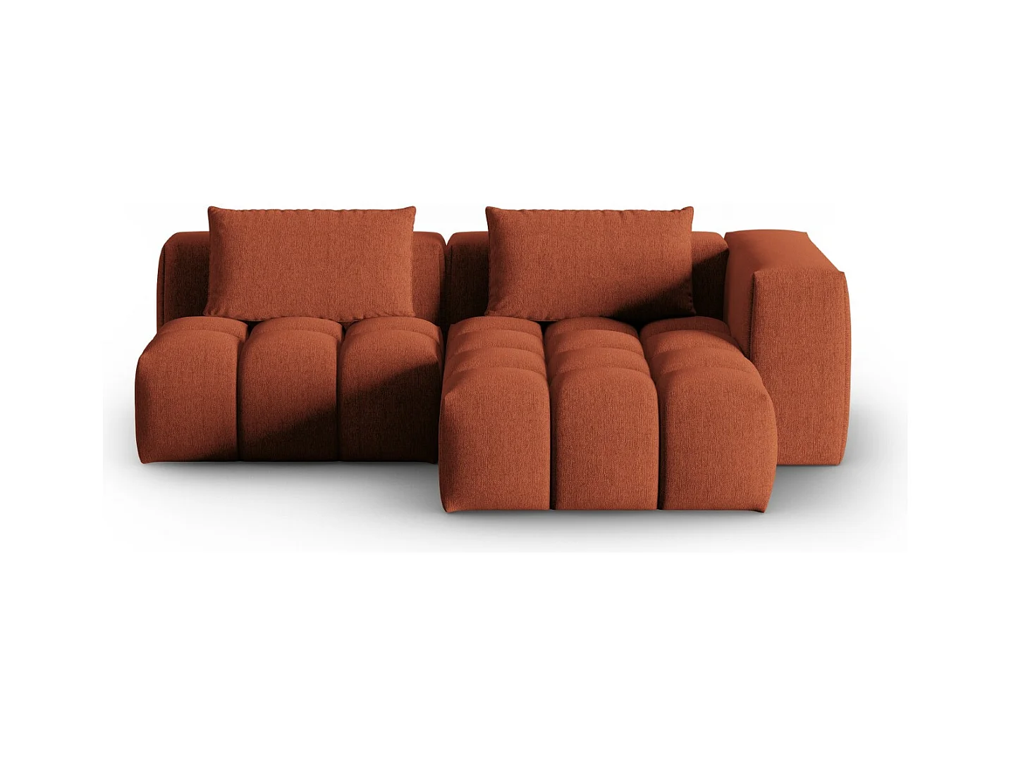 CXL by Christian Lacroix - Modulaire hoekbank rechts "Lorella" 3 zitplaatsen, Structurele stof, Koraal - 205x145x70cm