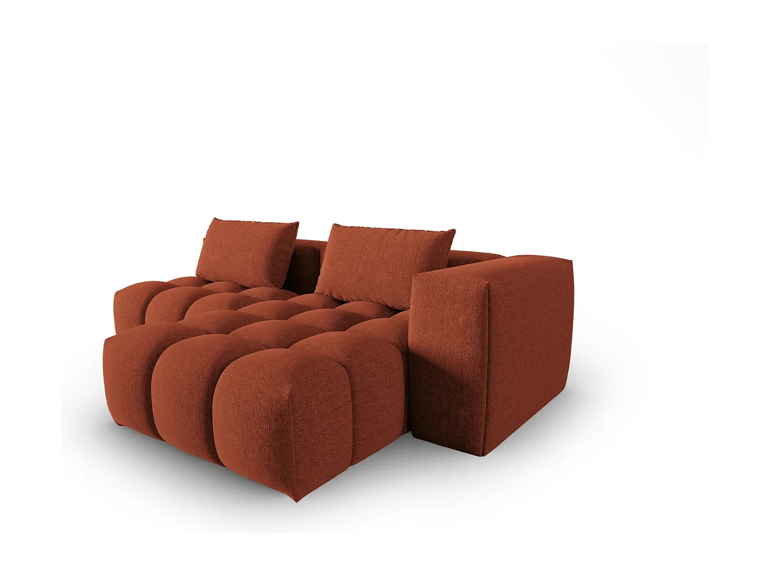 CXL by Christian Lacroix - Sofá modular de canto direito "Lorella" 3 lugares em tecido estrutural coral - 205x145x70cm