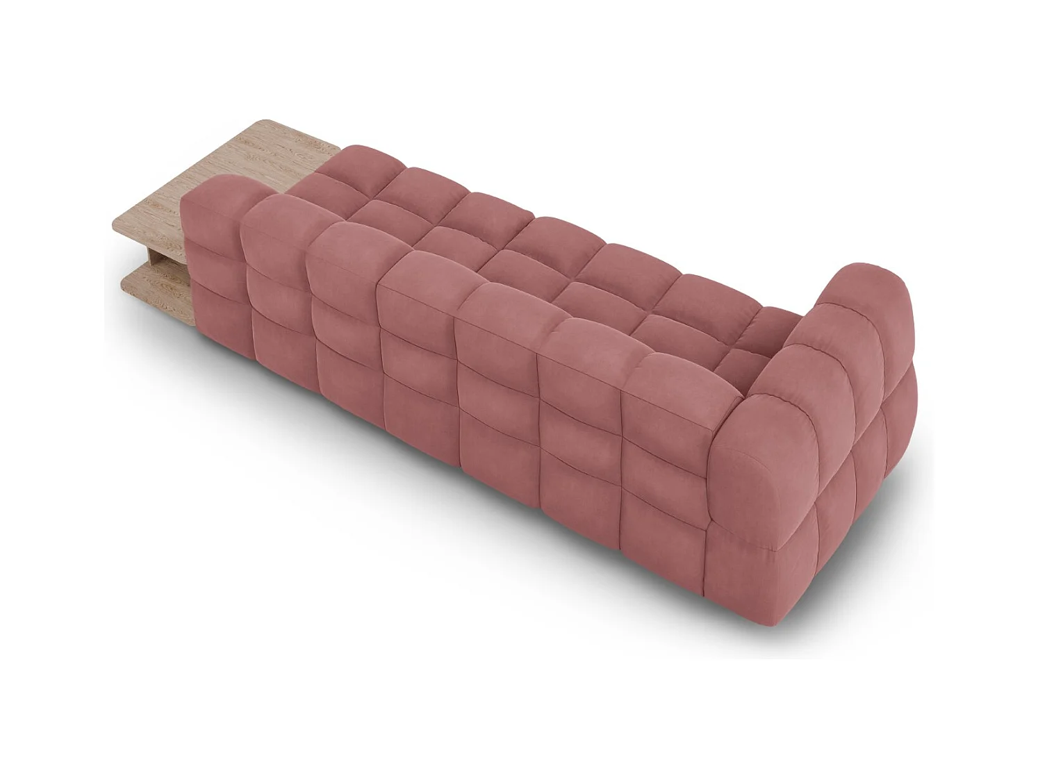 Cosmopolitan Design - Canapé modulable droit "Sky" 4 places en velours saumon - 297x102x75cm