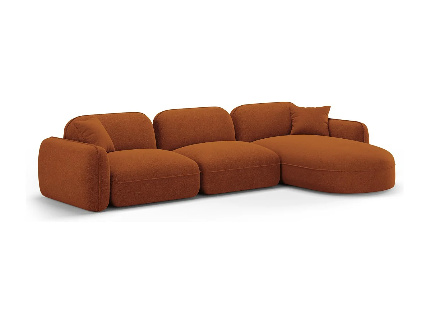 CXL by Christian Lacroix - 4-Sitzer modulares Ecksofa rechts "Lucien" Sitzer aus Samt terrakotta - 320x165x70cm
